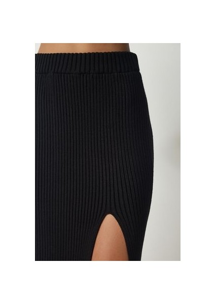 Fitilli Crop Etek Triko Takım Siyah LPF0053 indirimleri