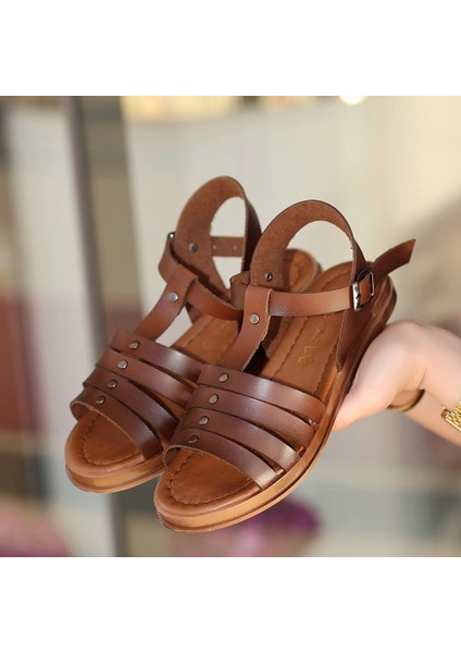 Jikto Taba Deri Sandalet fırsatları