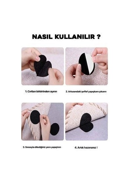 20'li Halı Kilim Koltuk Örtüsü Sabitleyici Kaydırmaz Cırt Yıkanabilir Kendinden Yapışkanlı Ped indirimleri