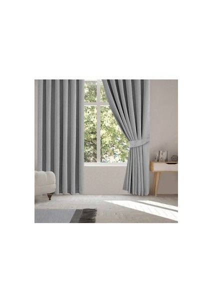 Blackout Işık Geçirmez Açık Gri Fon Perde Pilesiz Ekstraforlu Karartma Güneşlik