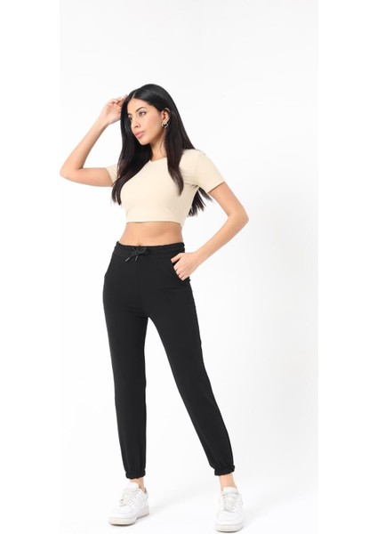 Kadın Yüksek Bel Iki Iplik Mevsimlik Basic Eşofman Altı 1060