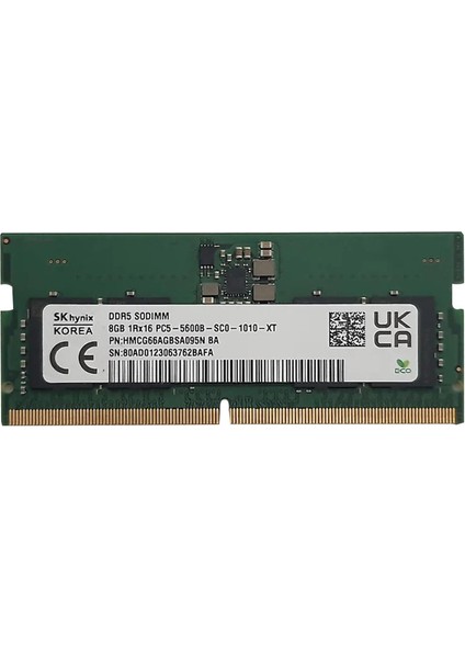 Sk Hynix HMCG66AGBSA095N Aa 8 GB 5600 Mhz Ddr5 Notebook Ram