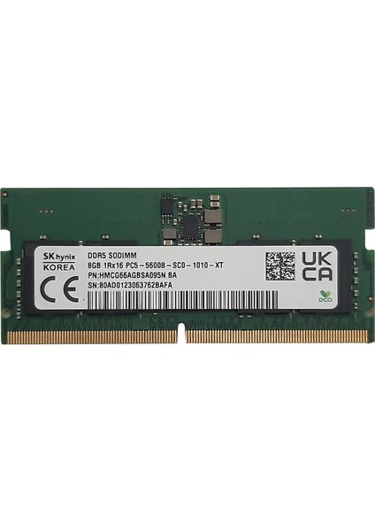 Sk Hynix HMCG66AGBSA095N Aa 8 GB 5600 Mhz Ddr5 Notebook Ram