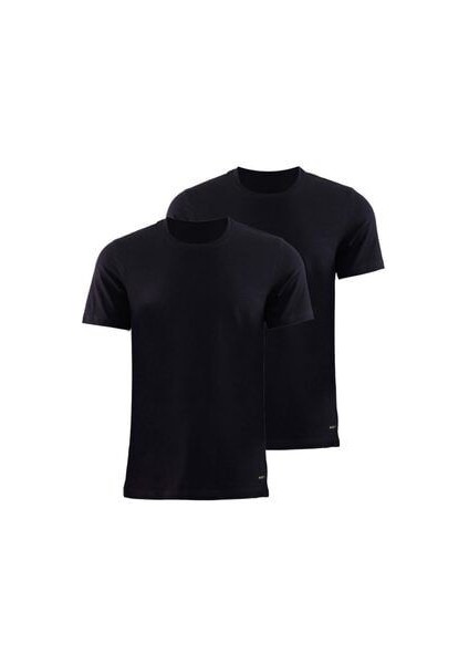 Tender Cotton Kısa Kol 2 li Siyah T-shirt 9675