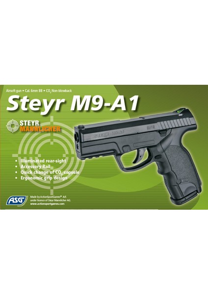 Asg Steyr M9A1 Siyah Airsoft Tabanca