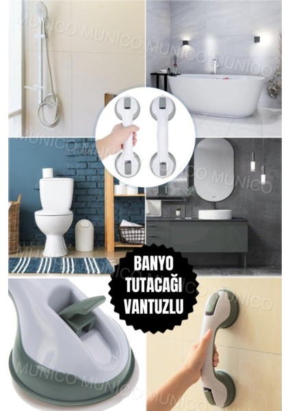 Yaşlılar Için Güvenli Banyo Tutamağı Vantuzlu Emniyet Kolu Güçlü Kavrama Banyo ve Duş Için