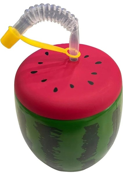 Karpuz Tasarımlı Pipetli Suluk 900 ml