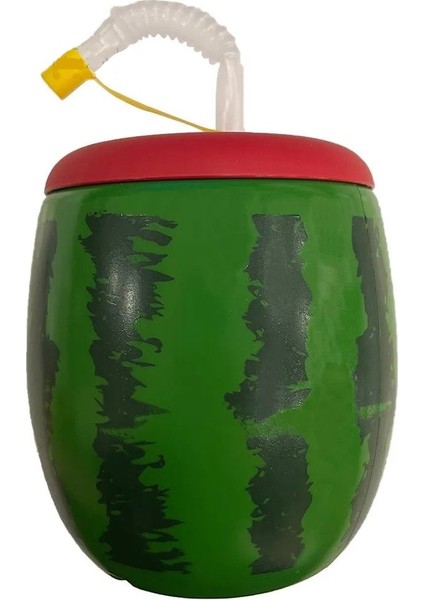 Karpuz Tasarımlı Pipetli Suluk 900 ml