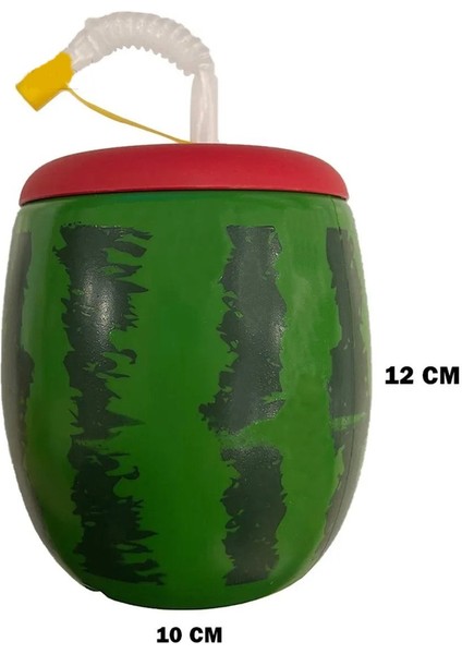 Karpuz Tasarımlı Pipetli Suluk 900 ml