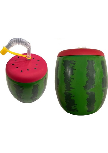 Karpuz Tasarımlı Pipetli Suluk 900 ml