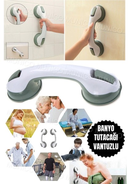 Vantuzlu Güçlü Emme Güvenli Tutunma Çubuğu Tuvalet ve Banyo Için Ideal Banyo Güvenlik Barı