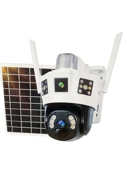 6mp Solar 3.6 mm APX-WSP143 4g Çift Kamera 20 LED Wifi Ptz