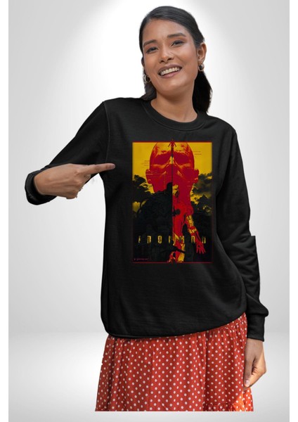 Ironman Film Karekterler Oyuncular Kadın Erkek Siyah Sweatshirt