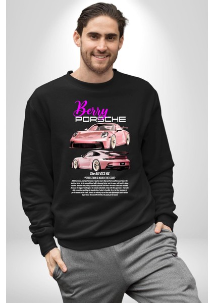 Berry Porsche 911 Gt3 Rs Kadın Erkek Siyah Sweatshirt