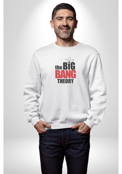 The Big Bang Theory Kadın Erkek Beyaz Baskılı Sweatshirt