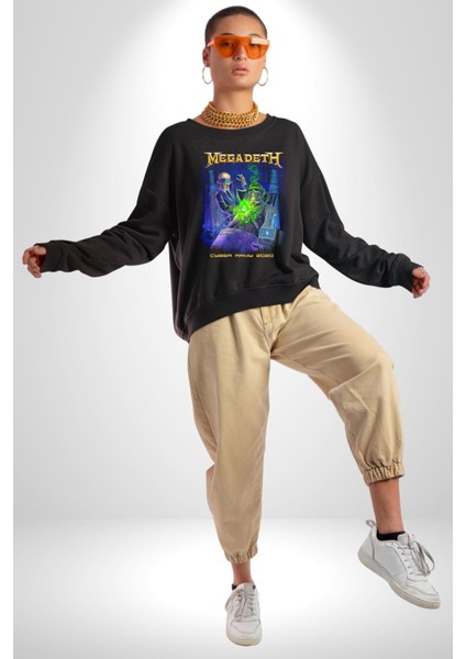 Megadeth Heavy Metal Kadın Erkek Siyah Sweatshirt modelleri