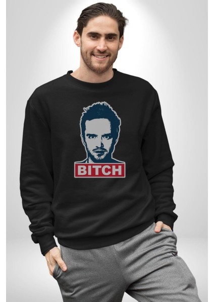 Breaking Bad Kadın Erkek Siyah Baskılı Sweatshirt