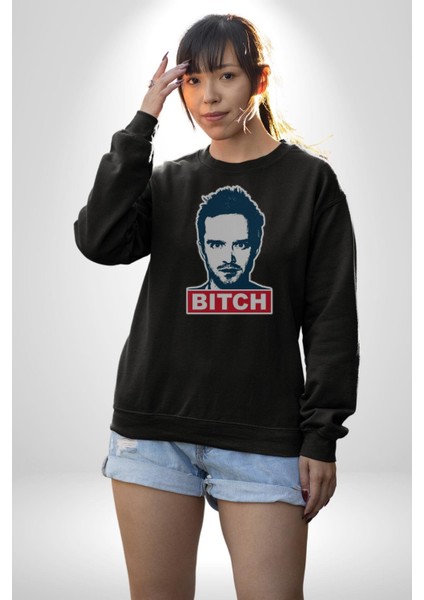 Breaking Bad Kadın Erkek Siyah Baskılı Sweatshirt