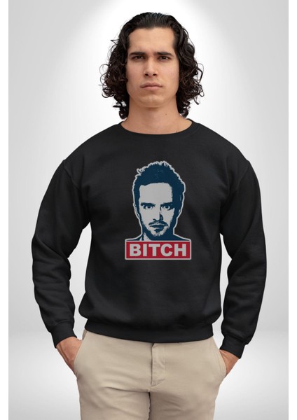 Breaking Bad Kadın Erkek Siyah Baskılı Sweatshirt