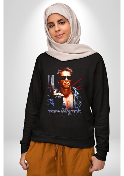 The Terminatör Film Kadın Erkek Siyah Sweatshirt