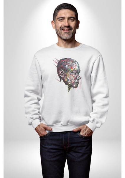 Çiçekli Goril Doğa Kadın Erkek Beyaz Baskılı Sweatshirt fırsatları