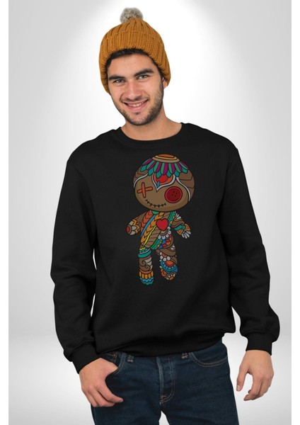 Voofoo Bebeği Doll Doldurulmuş Bebek Kadın Erkek Siyah Baskılı Sweatshirt modelleri