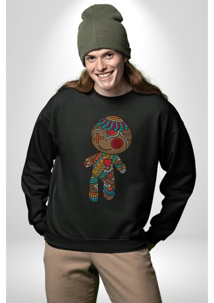 Voofoo Bebeği Doll Doldurulmuş Bebek Kadın Erkek Siyah Baskılı Sweatshirt fırsatları