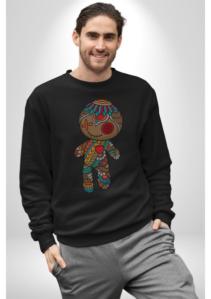 Voofoo Bebeği Doll Doldurulmuş Bebek Kadın Erkek Siyah Baskılı Sweatshirt indirimleri