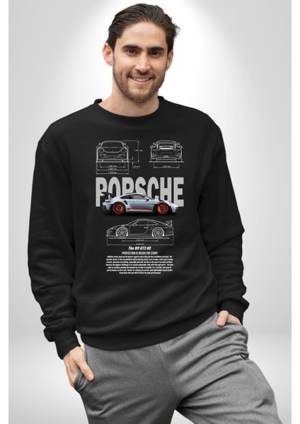 Porsche 911 Gt3 Rs Kadın Erkek Siyah Sweatshirt