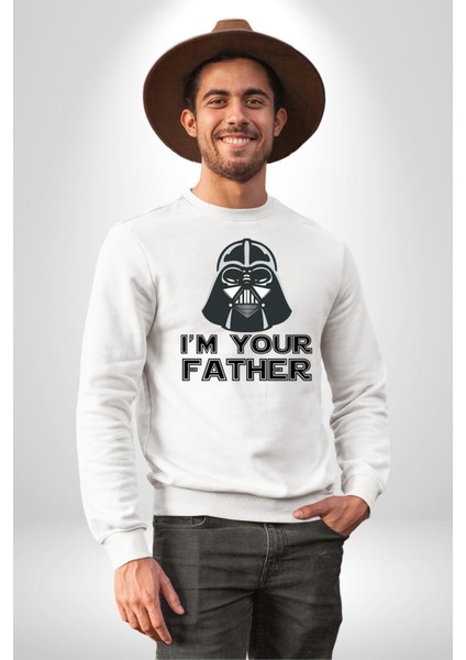 Darth Vader Ben Senin Babanım Kadın Erkek Beyaz Sweatshirt