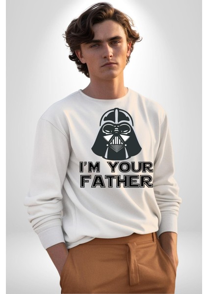 Darth Vader Ben Senin Babanım Kadın Erkek Beyaz Sweatshirt