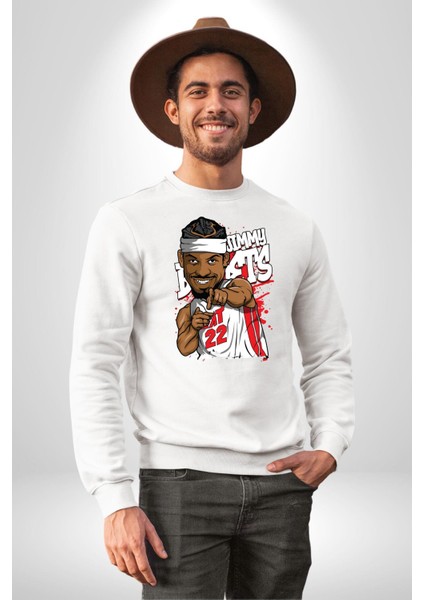 Jimmy Butler Basketbol Kadın Erkek Beyaz Sweatshirt fırsatları