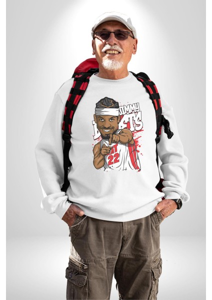 Jimmy Butler Basketbol Kadın Erkek Beyaz Sweatshirt indirimleri
