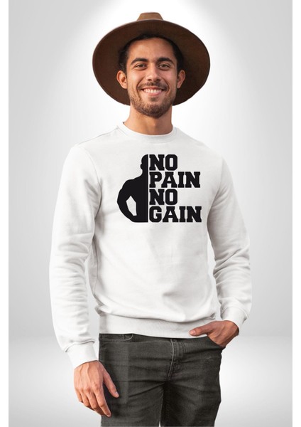 Gym Spor Sever Salon Vucut Geliştirme Emeksiz Olmaz Kadın Erkek Beyaz Sweatshirt fiyatları
