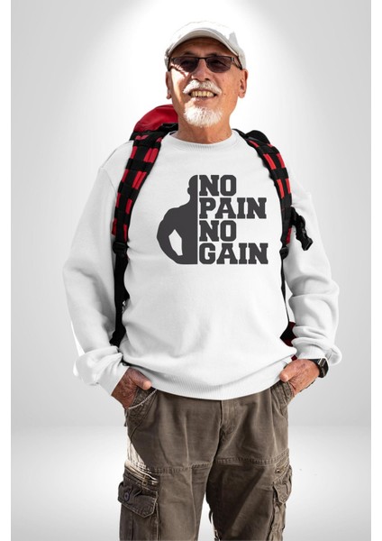 Gym Spor Sever Salon Vucut Geliştirme Emeksiz Olmaz Kadın Erkek Beyaz Sweatshirt modelleri