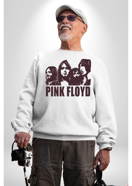 Pink Floyd Kadın Erkek Beyaz Sweatshirt