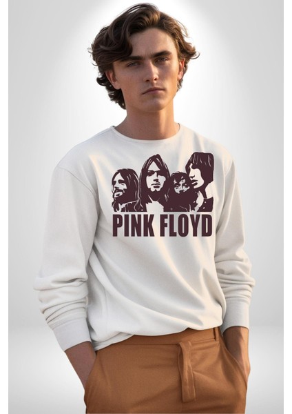 Pink Floyd Kadın Erkek Beyaz Sweatshirt fırsatları