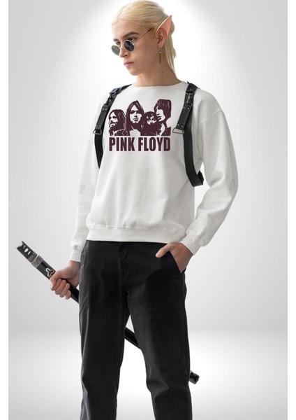 Pink Floyd Kadın Erkek Beyaz Sweatshirt indirimleri