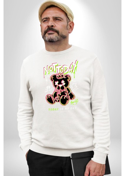 Bugün Değil Kadın Erkek Beyaz Sweatshirt modelleri