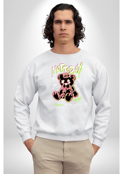 Bugün Değil Kadın Erkek Beyaz Sweatshirt indirimleri