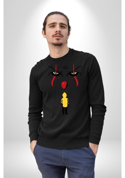 Pennywise Vs Georgie Korku Filmi Kadın Erkek Siyah Sweatshirt