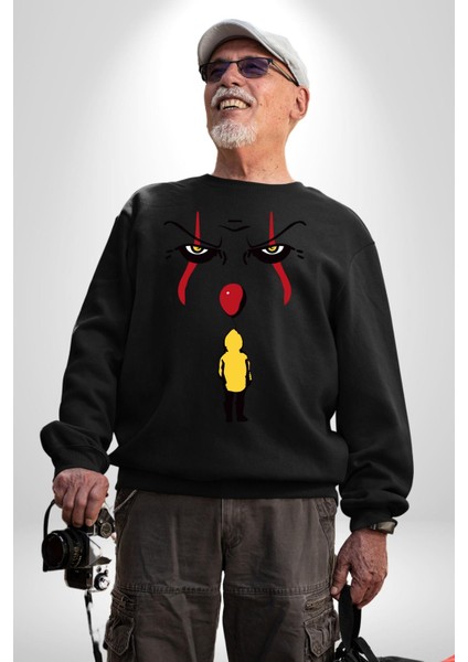 Pennywise Vs Georgie Korku Filmi Kadın Erkek Siyah Sweatshirt fiyatları