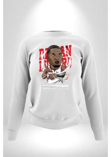 Basketbol Oyun Zamanı Kadın Erkek Beyaz Sweatshirt fırsatları