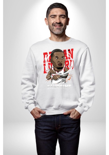 Basketbol Oyun Zamanı Kadın Erkek Beyaz Sweatshirt indirimleri