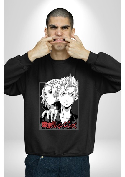 Tokyo Intikamcıları Anime Tokyo Revengers Kadın Erkek Siyah Sweatshirt modelleri