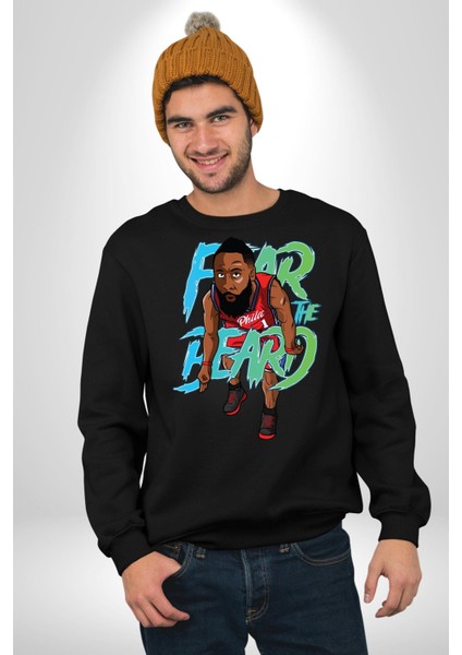 Sakaldan Korkmak Yazılı Basketbol James Harden Star Kadın Erkek Siyah Sweatshirt fırsatları