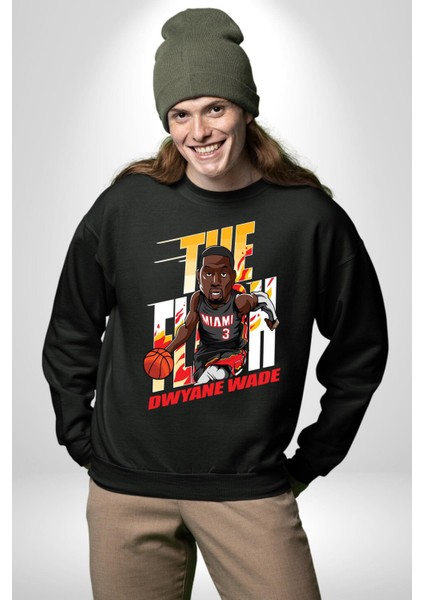 Dwyane Wade Miami Basketbol Kadın Erkek Siyah Sweatshirt fiyatları