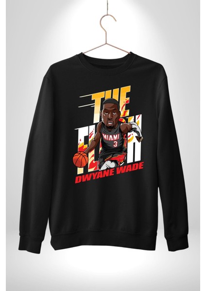 Dwyane Wade Miami Basketbol Kadın Erkek Siyah Sweatshirt indirimleri