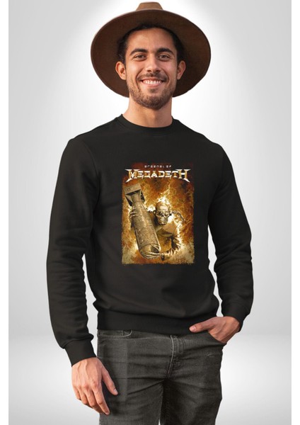 Megadeth Heavy Metal Kadın Erkek Siyah Sweatshirt