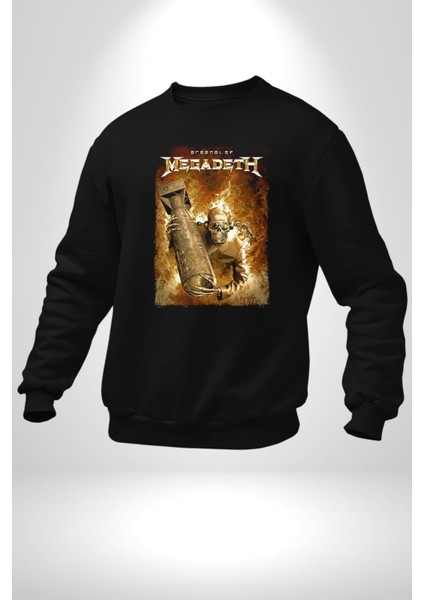Megadeth Heavy Metal Kadın Erkek Siyah Sweatshirt modelleri